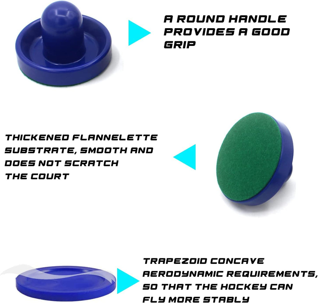 Air Hockey Pucks and Paddles Set with Replacement Accessories | 4 Red & 4 Blue Pucks with 2 Red & 2 Blue Paddles