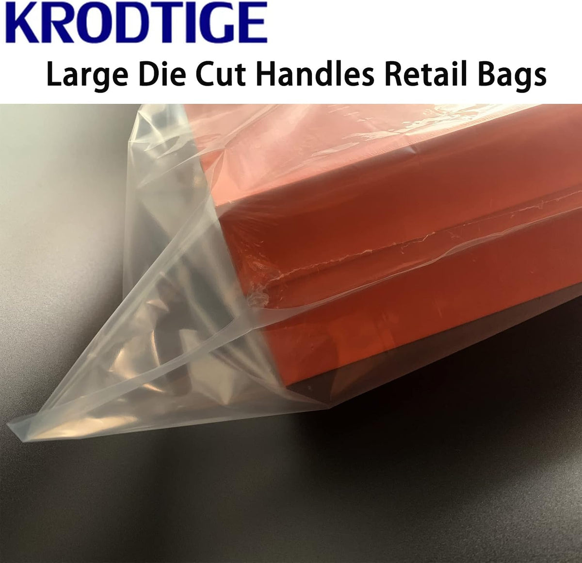 100 Pack 12" x 18"x 2 Mil Thick Clear Plastic Shopping Merchandise Retail Bags with Die Cut Handles