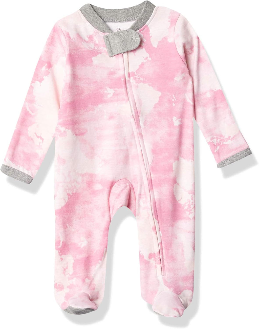 Sleep and Play Footed Pajamas One-Piece Sleeper Jumpsuit Zip-front PJs 100% Organic Cotton for Baby Girls