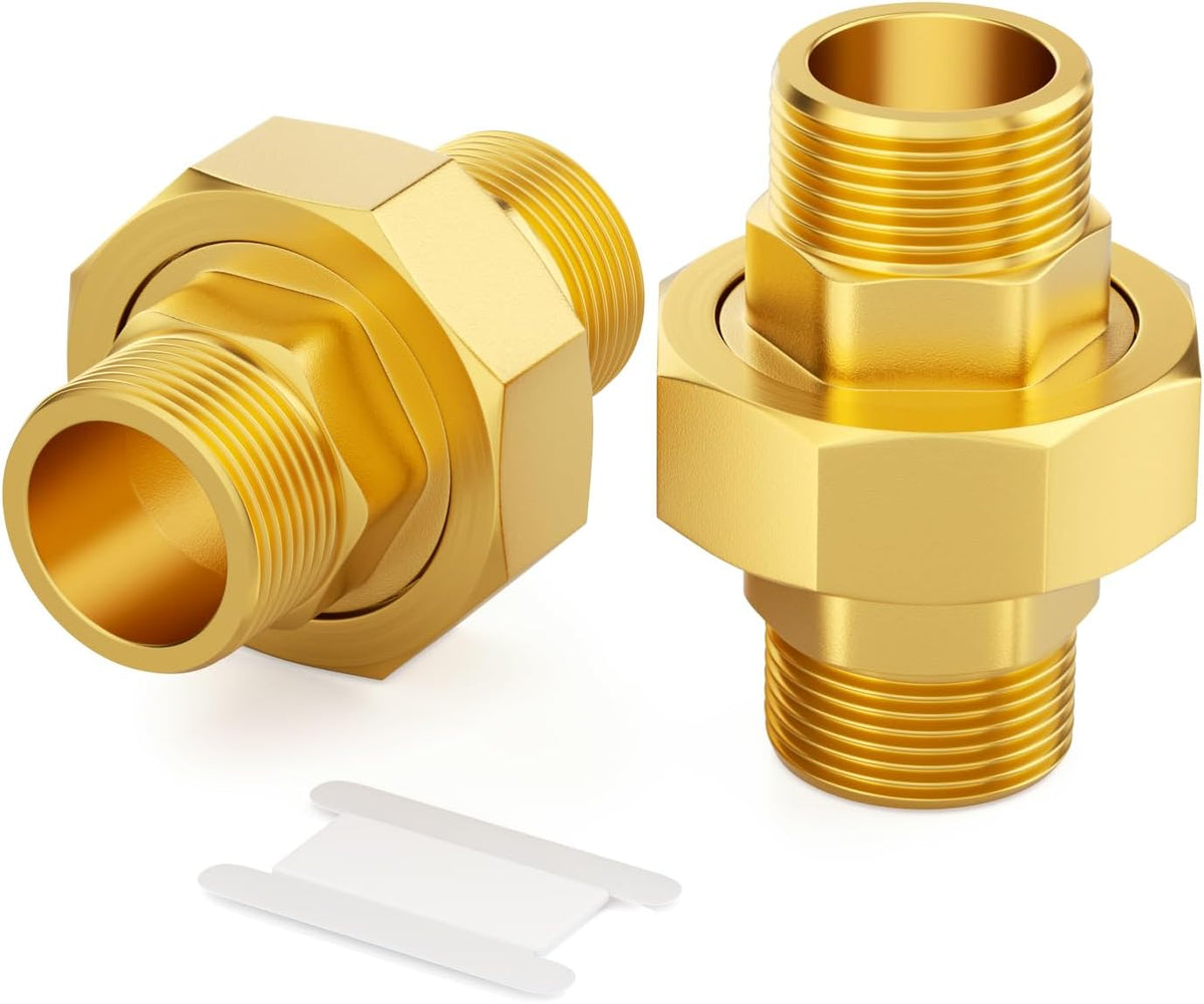 GASHER 2PCS 3/4" MNPT Brass Union Pipe Fitting