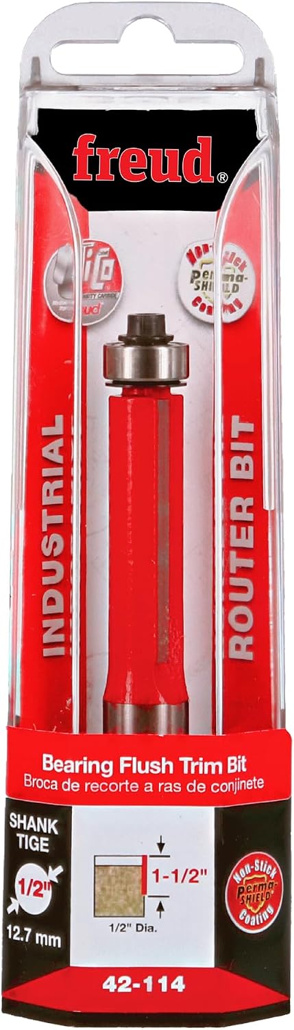 42-114: 1/2" (Dia.) Bearing Flush Trim Bit