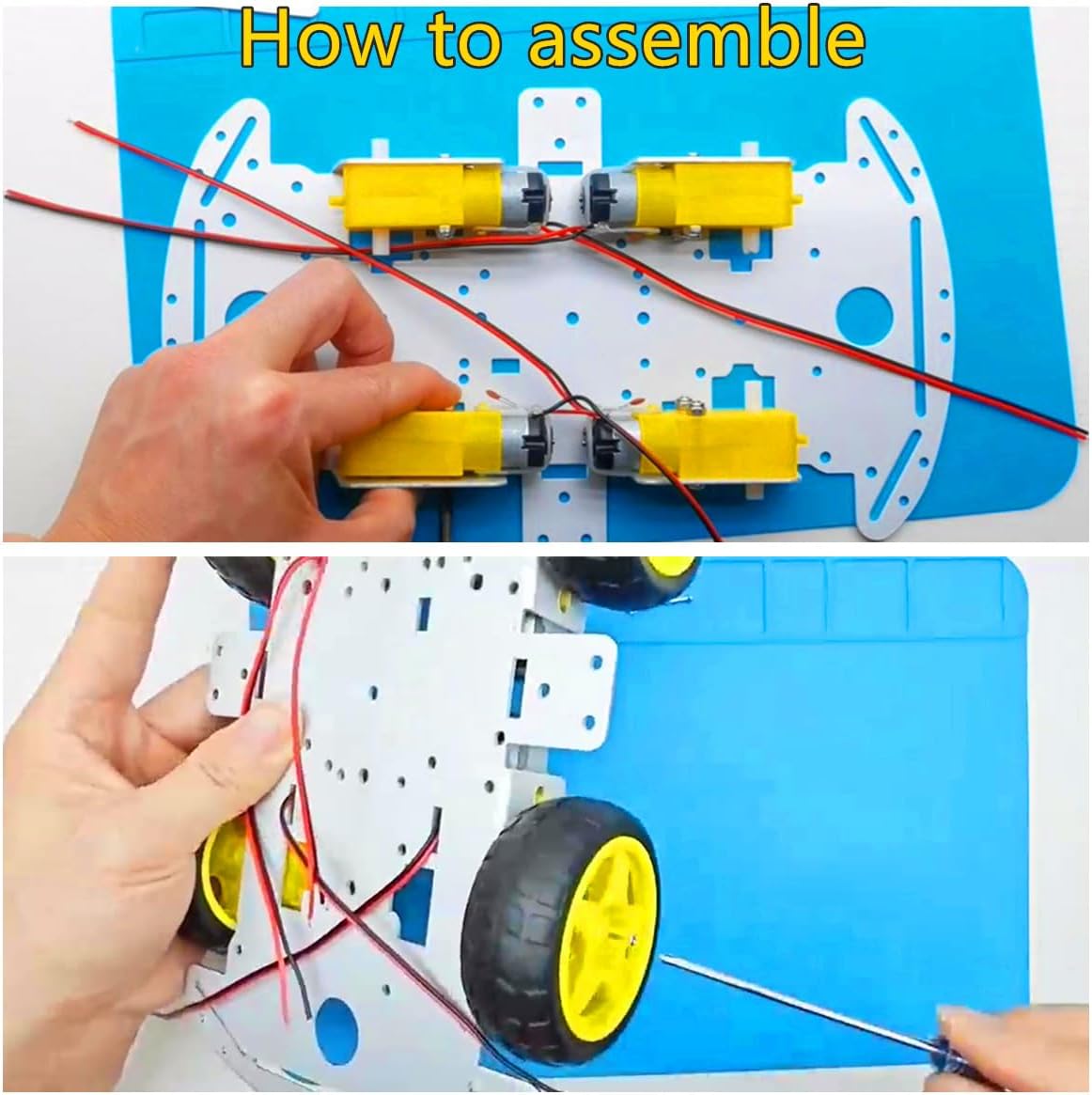 DIY Robot Smart Car Metal Chassis Kit 4WD Car Arduino Programming Kit with TT Motor Speed Encoder Learn