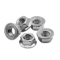 Beduan 30PCS M6*1.0 Serrated Flange Hex Lock Nuts Bright Finish