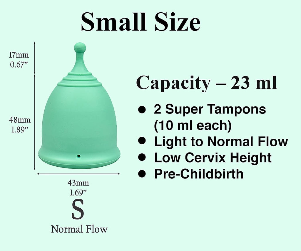 Reusable Menstrual Cup (Small) Set of 2 with Mini Box, 100% Soft Silicone, Coupe Menstruelle, Safe Period Cup, Light