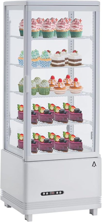 Commercial Display Refrigerator, 3.5 cu. ft./98 Liter Countertop Refrigerated Cake Display Cabinet, Refrigerator with