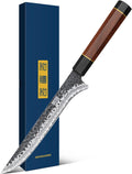 7 Inch Fillet Knife, Razor Sharp Hand Forged Boning Knife