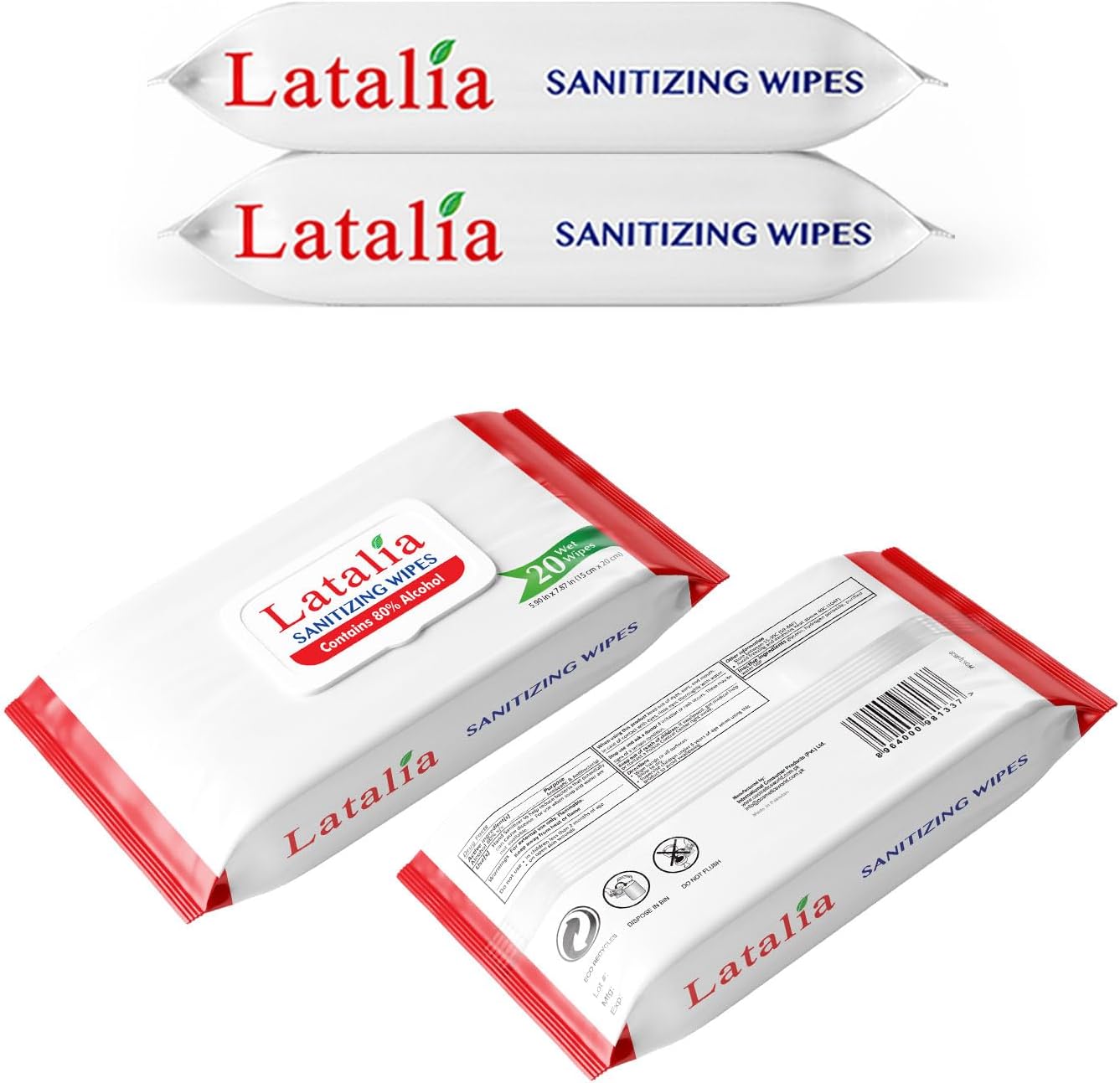 Hand Wipes Pack of 2| 80% Alcohol Hand Sanitizer Wipes for Hands & Face Moisturizing, Gentle, Convenient and