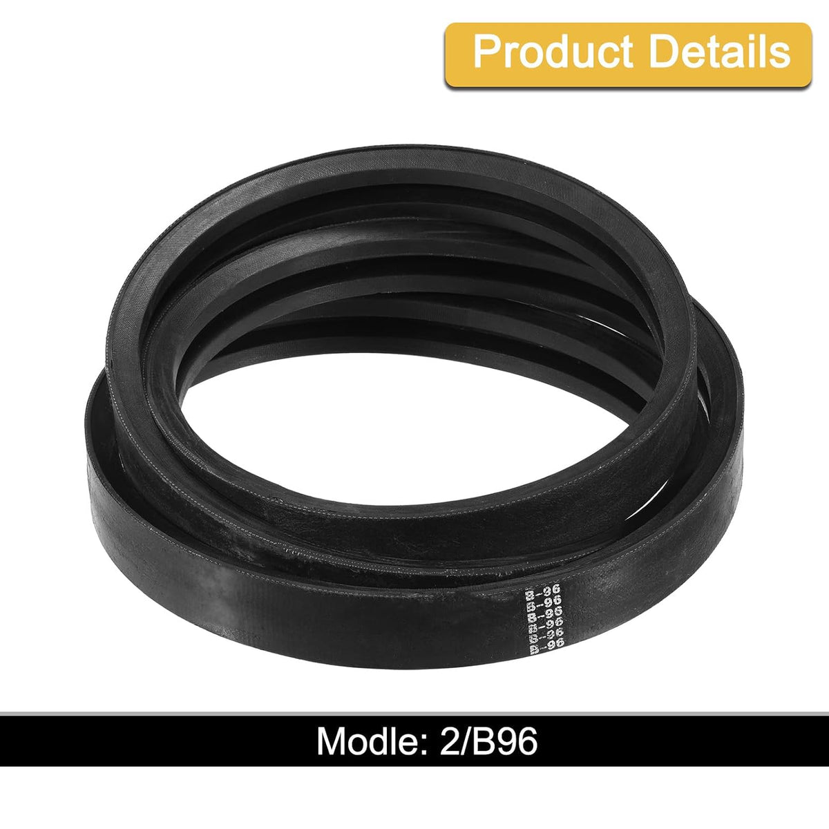 uxcell 2/B96 Classic Wrapped 2 Banded 99" Outer Circ B Profile V-Belt