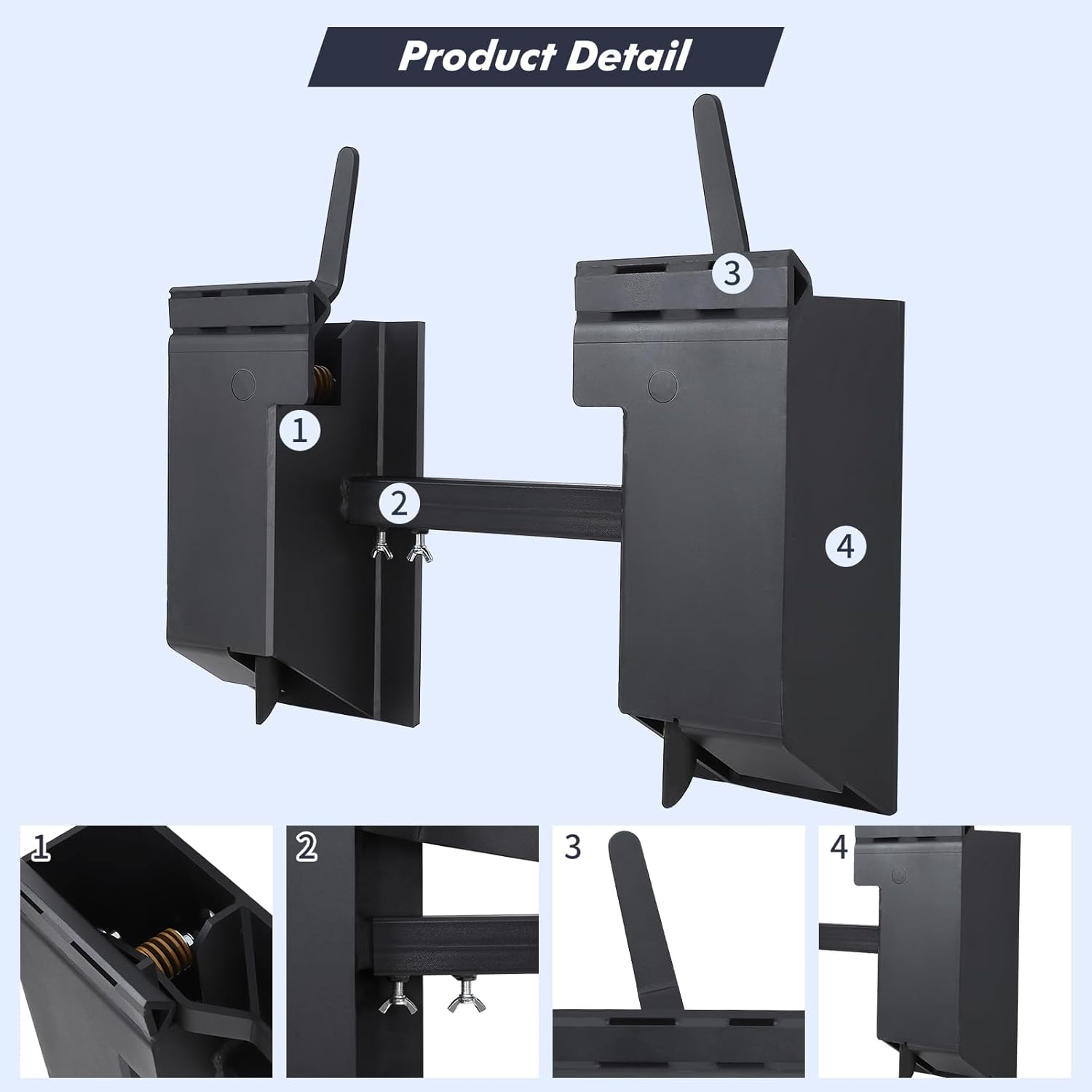 Universal Skid Steer Quick Tach Conversion Adapter Mount Plate Attach Adapter, for Kubota, 9.8'' Adjustable Cross