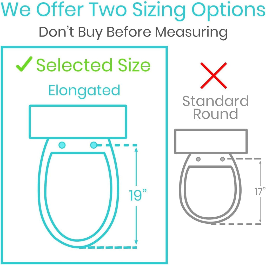 Raised Toilet Seat Riser for Seniors (with Handles) - Handicap Rail Grab Bar Seat for Over Toilet - Elevated Safety