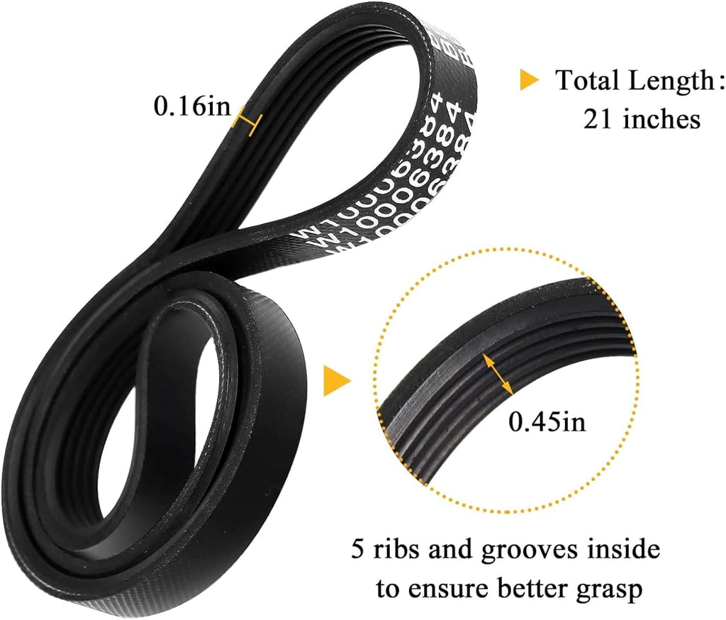 Upgraded Washer Pulley Clutch Kit Drive Belt Replacement for Maytag MVWC565FW3 MVWP576KW0 MVW6230HW0 MVW6230RHW0 MVW6230RHW2 MVW6230HC2 MVW6230HC1 MVWX655DW2 MVW6200KW3 MVW6230RHW3 MVW5035MW0