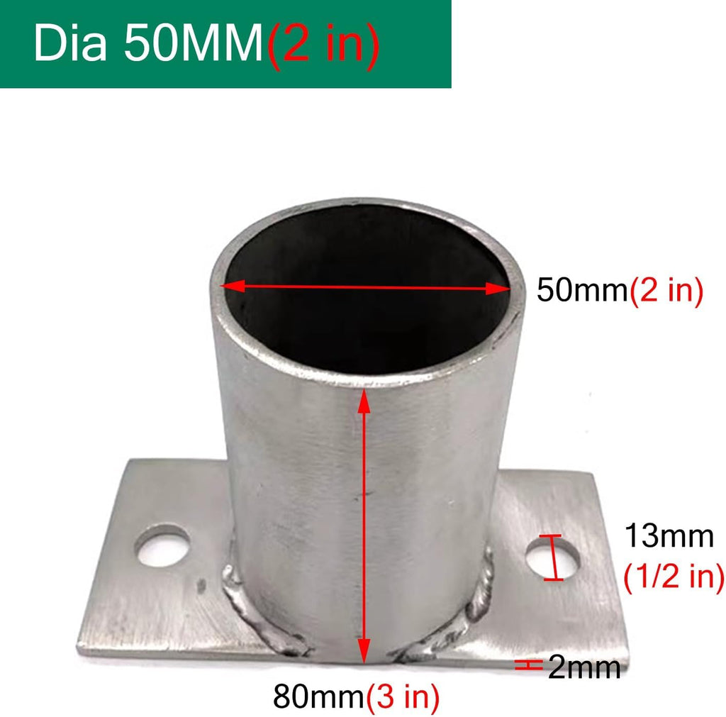 Post Anchors for Ground - Round Base Flange for Fence & Light Posts - Heavy-Duty Concrete Mounting Solution