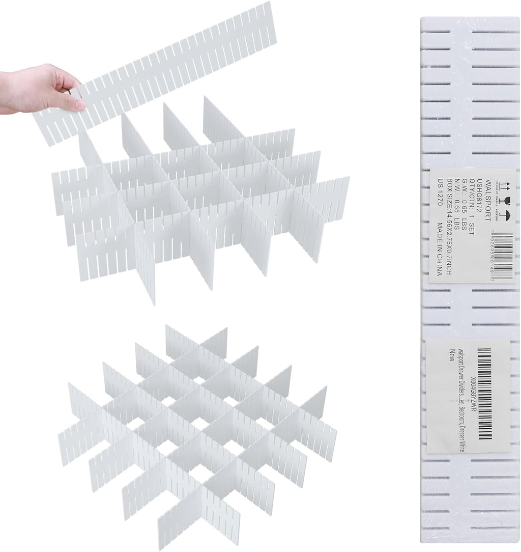 Plastic Drawer Dividers Adjustable Drawer Organizer Dividers Separator for Tidying