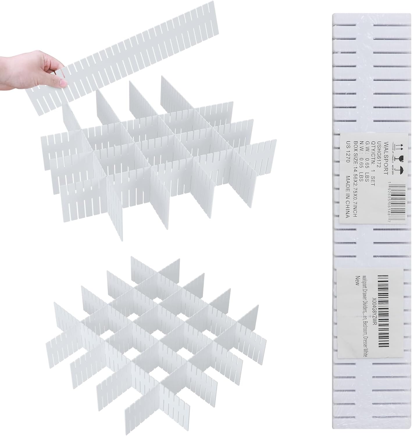 Plastic Drawer Dividers Adjustable Drawer Organizer Dividers Separator for Tidying