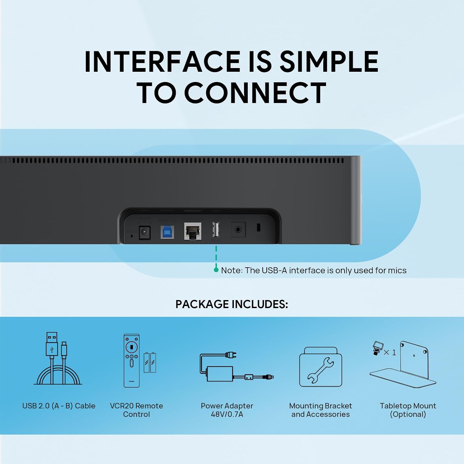 UVC40 E2 4K All-in-One USB Video Conference Camera, Teams & Zoom | 120° Wide-Angle Lens, Built-in 8 Microphone Array