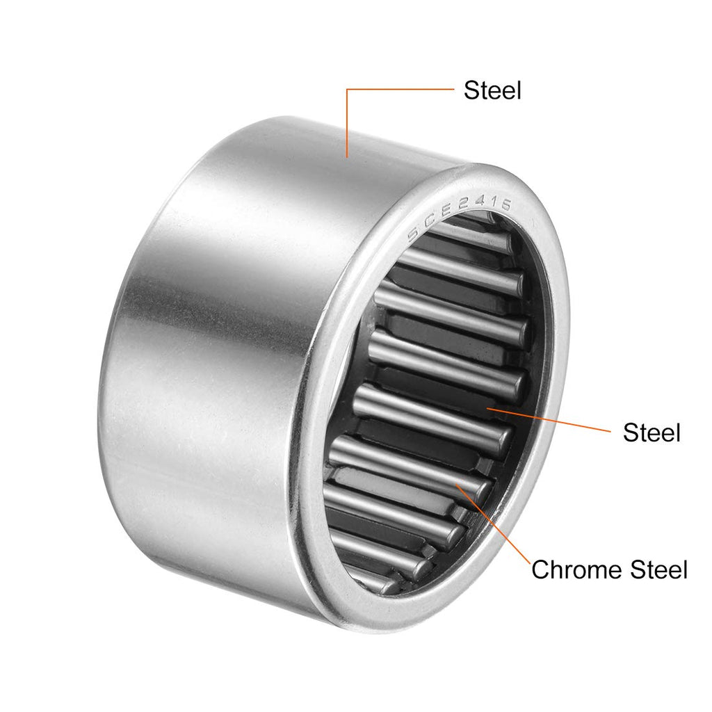 uxcell SCE2416 Needle Roller Bearings 1-1/2" Bore 1-7/8" OD 1" Width
