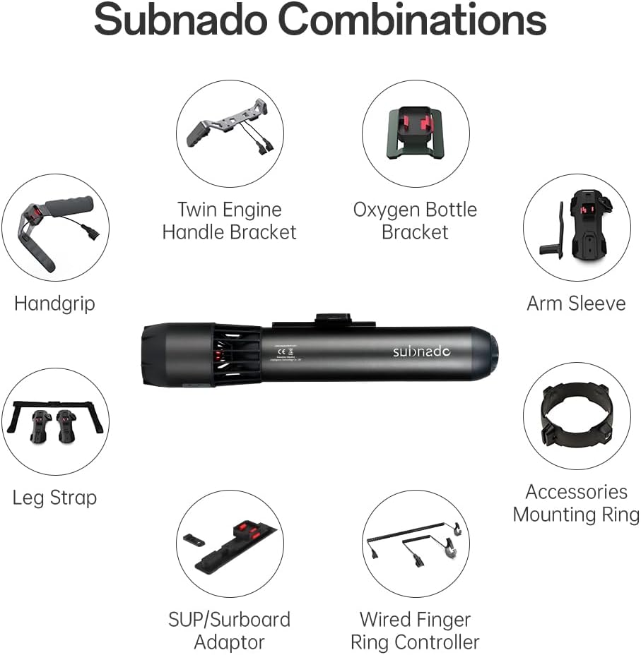Subnado Underwater Scooter Main Unit, Gray/Red