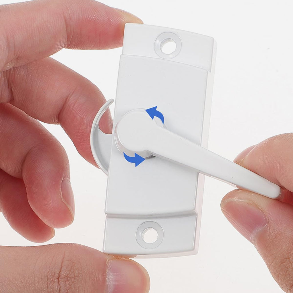 White Zinc Alloy Window Sash Lock 2 Sets for Single Hung Windows