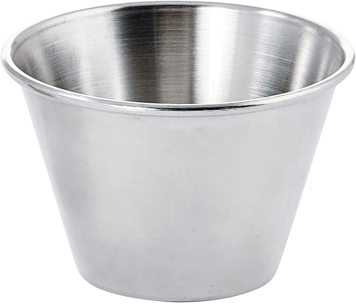 SCP-40, 4-Ounce Stainless Steel Round Ramekin Condiment Sauce Cups, 1 Dozen Pack