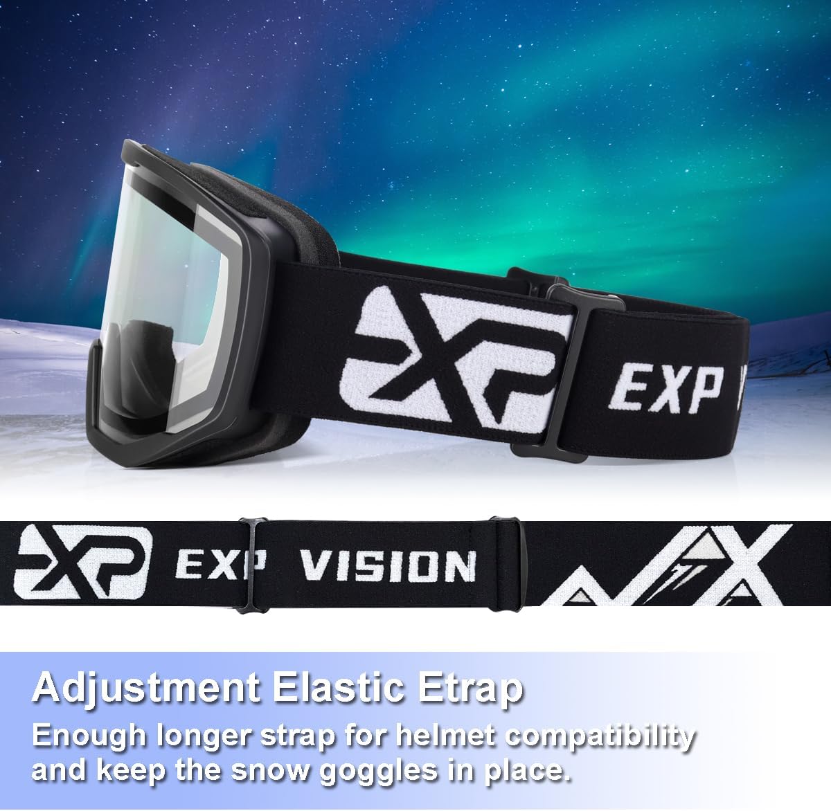 Ski/Snowboard Goggles for Men Women, OTG Snow Goggles Anti Fog UV Protection
