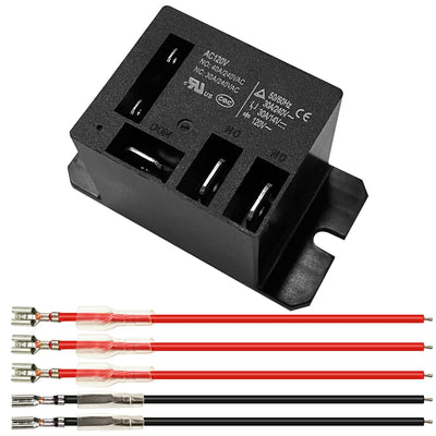 ABXLNIU Miniature Power Relay 30A, AC120V Coil, SPDT(1NO 1NC) Mini 120 Volt Relay with 5 Quick Connect Wires NT90-AC120V