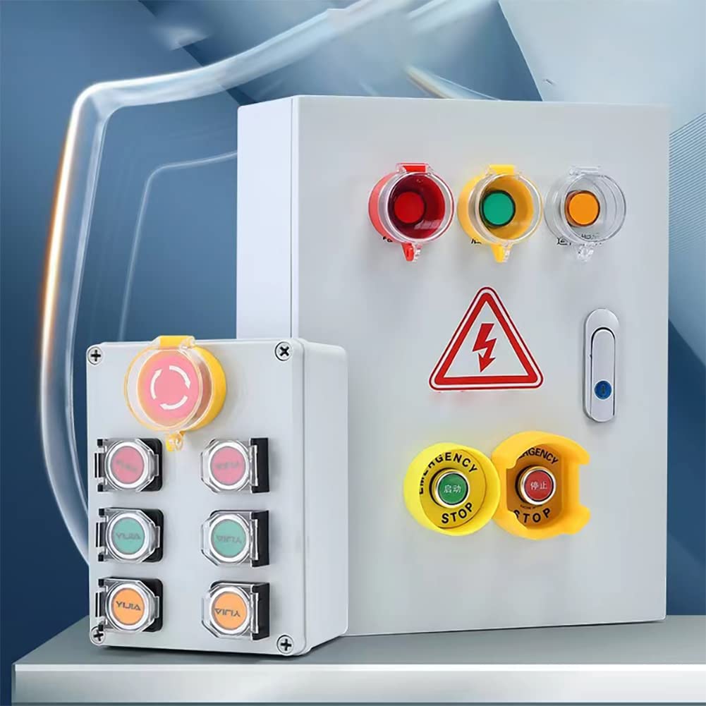 Emergency Stop Button E-Stop Push Button 22mm Mushroom 1NO1NC Panel Indus