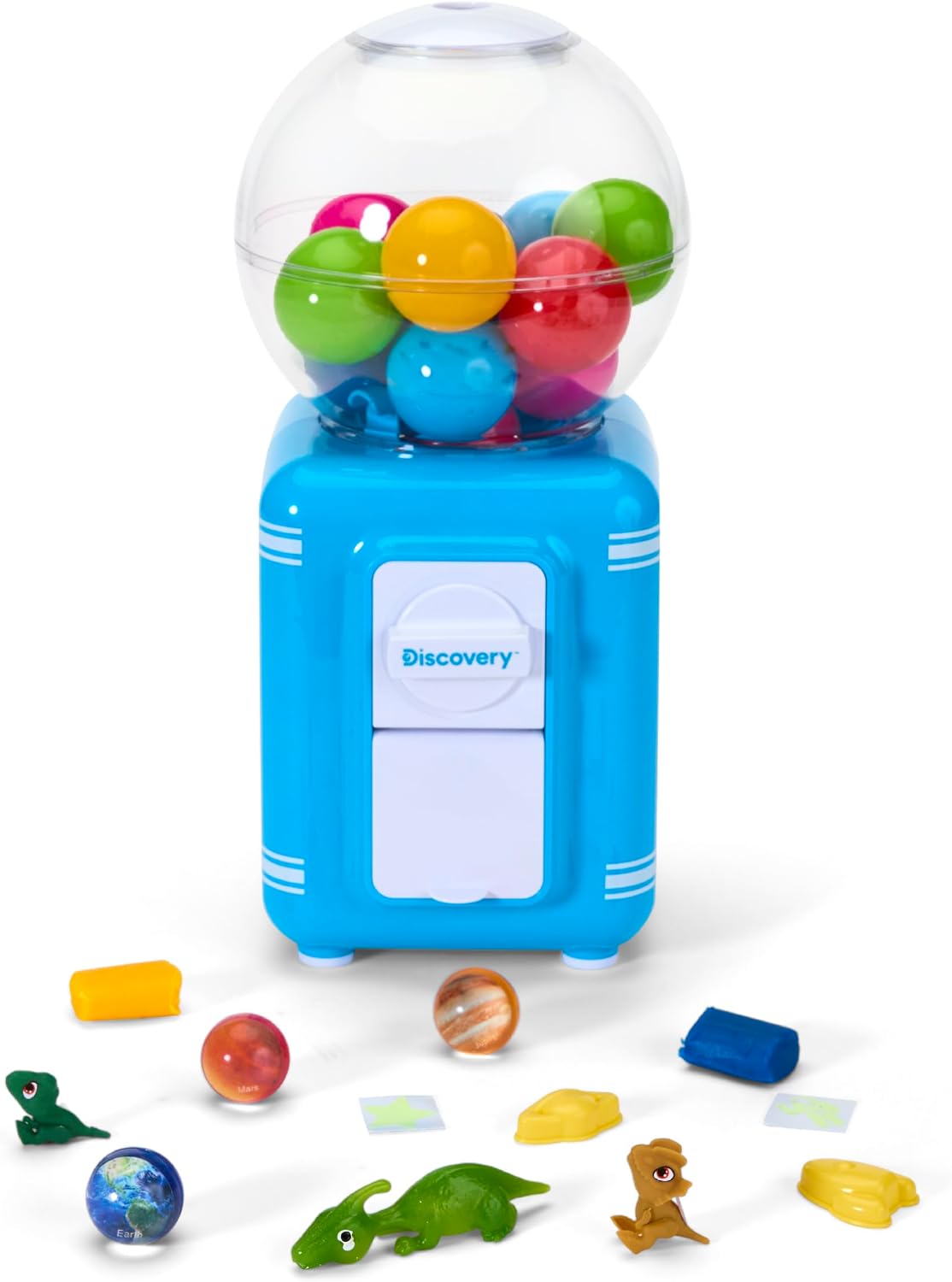 Toy Vending Machine for Kids| Dispense 12 Surprise Prize Capsules| Refillable Mini Gumball Machine Toy| Planet Bouncy