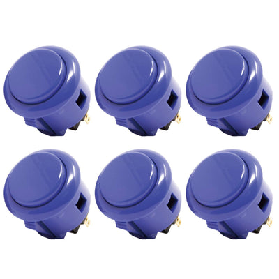 6 pcs OBSF-30 Original Push Button 30mm - for Arcade Jamma Video Game & Arcade Joystick Games Console (Dark Blue)