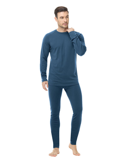 Men's 100% Merino Wool Thermals Base Layer Set (XX-Large,190-Pewter)