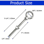 ANPTGHT 1/4" x 4" Eye Bolts with Washers＆Nuts (5 Pack)