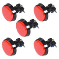 Game Push Button 60mm Round 12V LED Illuminated Push Button Switch with Micro Switch for Arcade Video Games Red 5pcs