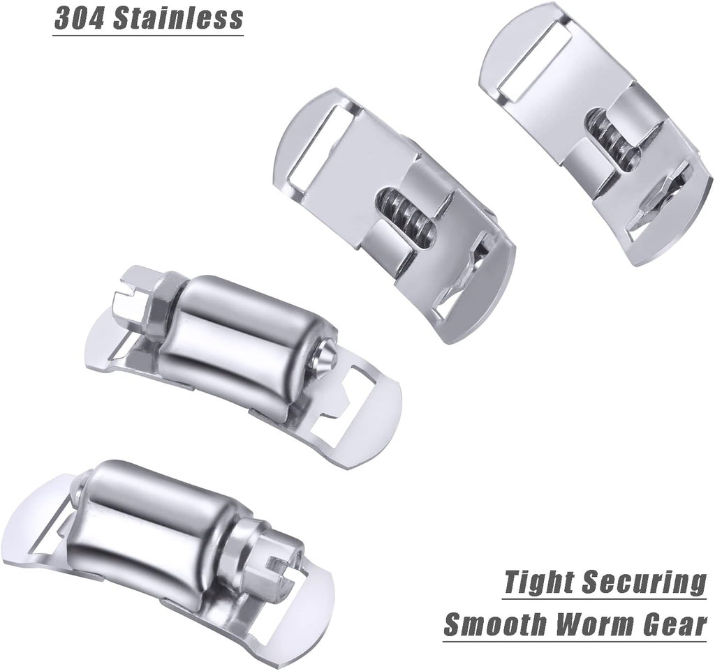 Stainless Steel Worm Gear Hose Clamp Assortment Kit, Cut-To-Fit | DIY 12FT Strap+8 Fasteners, Large Adjustable Band