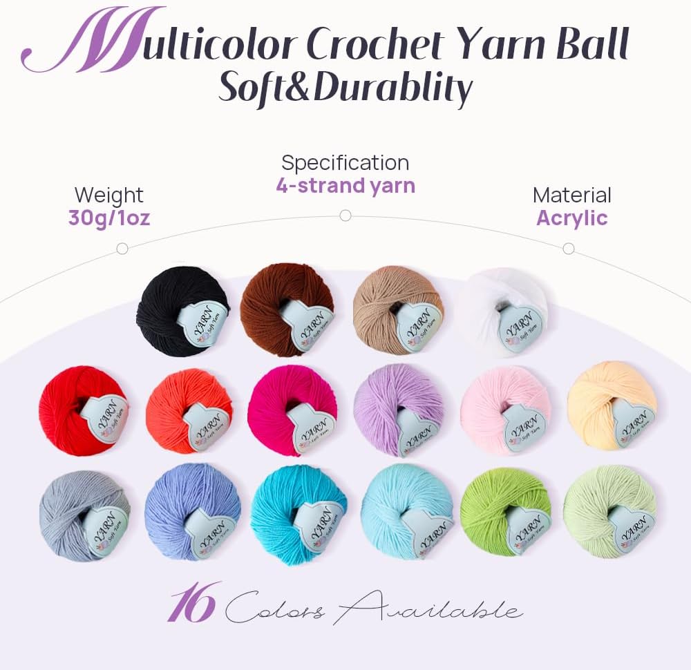 Crochet Kits for Beginner Adults, All Inclusive Crochet Set with 9 Size Crochet Hooks, Afghan Crochet Needles