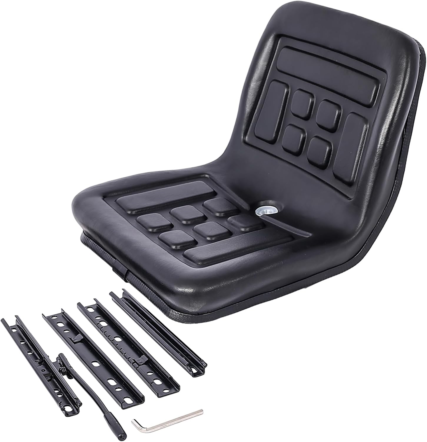 Universal Lawn Tractor Seat Replacement, Compact High Back Mower Seat with a Drain Hole Replacement Seat