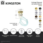 Kingston KAM312 Garbage Disposal Air Switch Button, Polished Brass