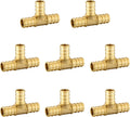 8PC EFIELD Pex 1/2"Tee Brass Crimp Fitting For Pex Tubing/Pipe Connection | PEX Tee,LF Brass,ASTM F1807-PEX1807068(8)