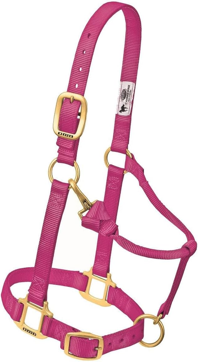 Weaver Leather Original Adjustable Nylon Horse Halter, Average Horse, Burgundy