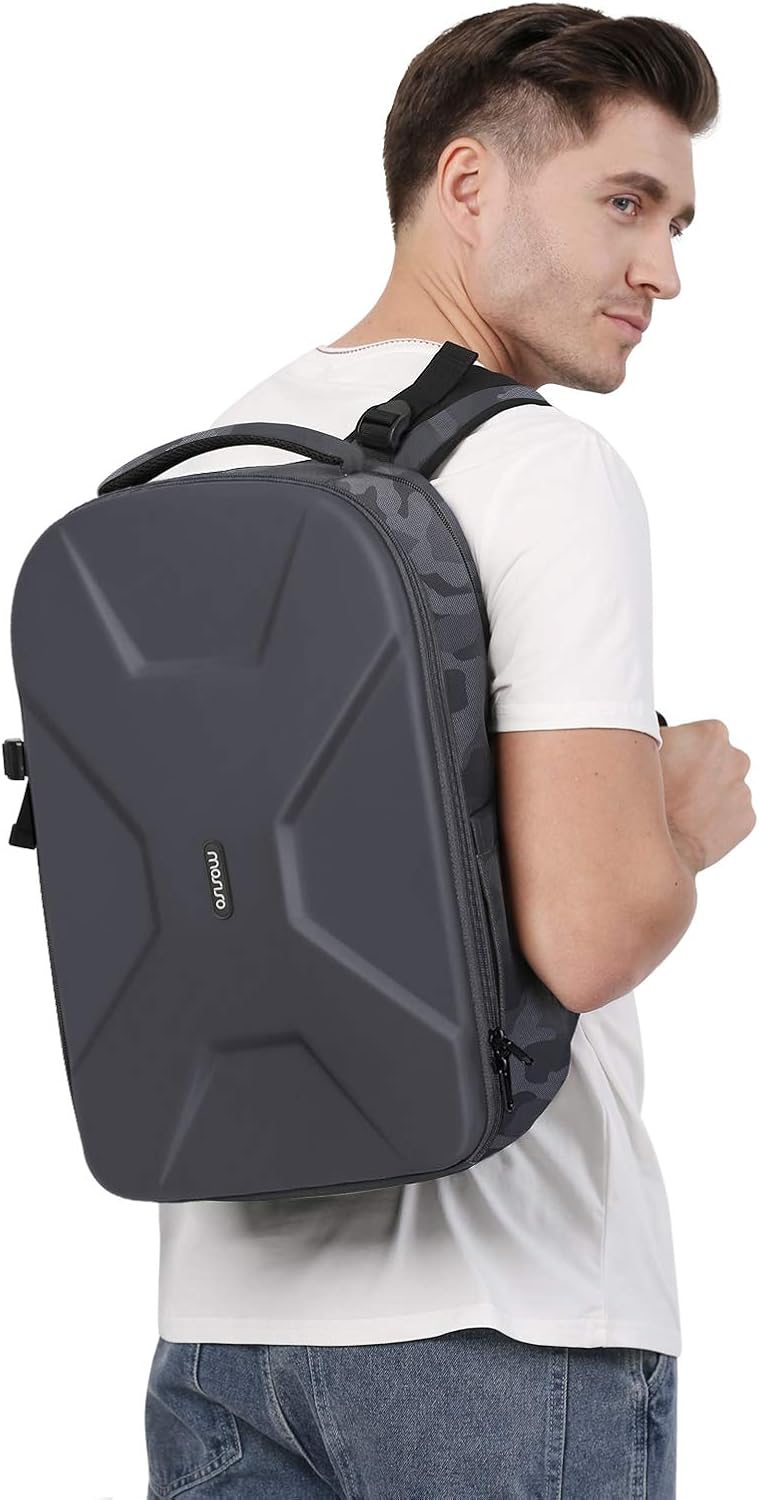 Camera Backpack, DSLR/SLR/Mirrorless Photography Camera Bag, Gray | Camouflage Waterproof Hardshell Case with Tripod