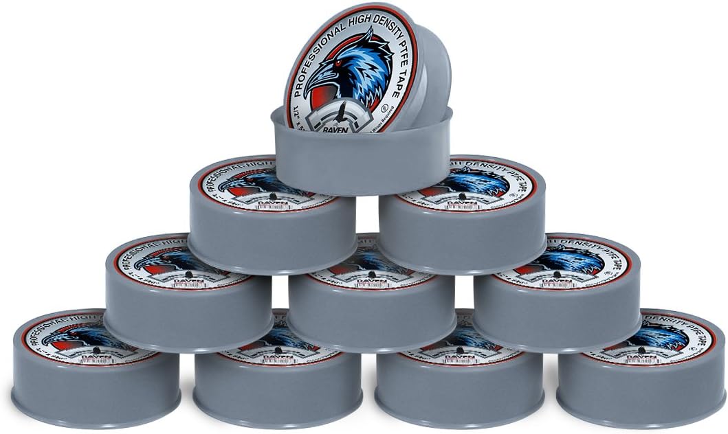 UUD12520H-10 PTFE Thread Seal Tape for Plumbers, Gray 1/2 Inch x 520 Inch (Pack of 10 Rolls)