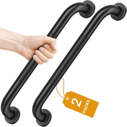 2 Pack Shower Grab Bar, 16 Inch Stainless Steel Bathroom Grab Bar with Anti-Slip Knurled Grip, Shower Handle Bath