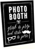 Photo Booth Sign with Stand – Festive & Durable Plastic Display – Indoor & Outdoor Party Decoration – 10.5” x 13.75”