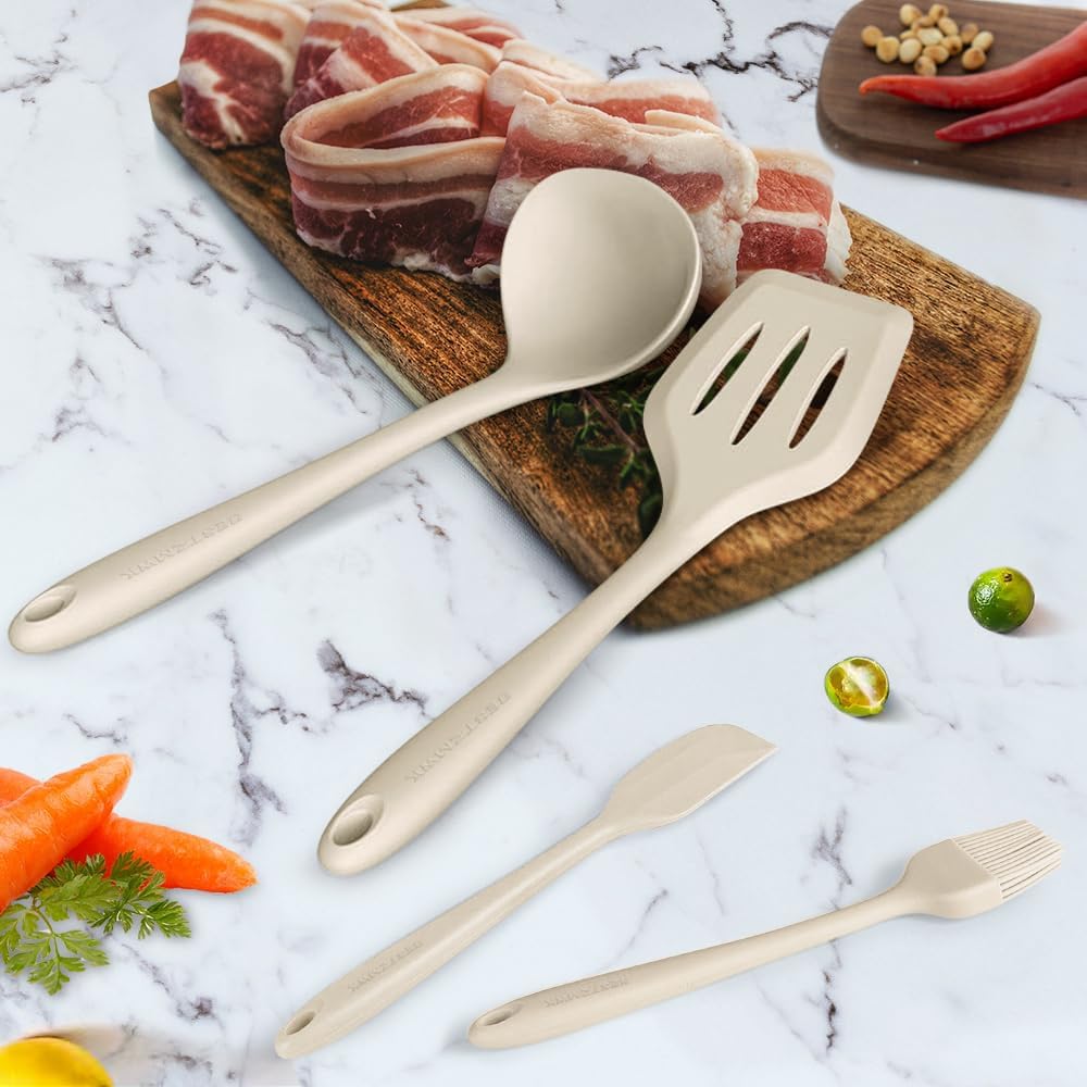 Kitchen Utensil Set - 11 Cooking Utensils - Colorful Silicone Kitchen Utensils - Nonstick Cookware with Spatula Set