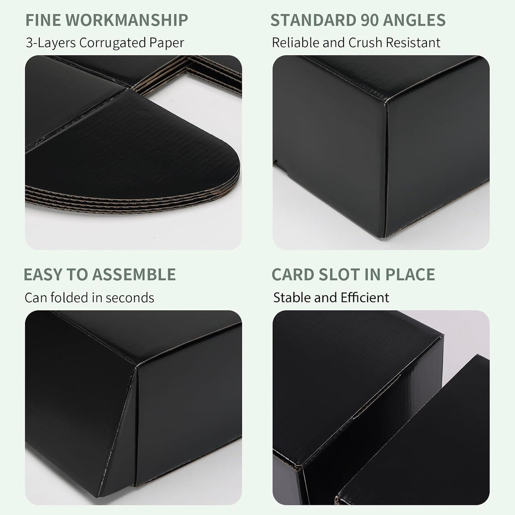 10x7x5 Inch Black Shipping Boxes 20 Pack, Cardboard Mailer Boxes for Small Business Mailing