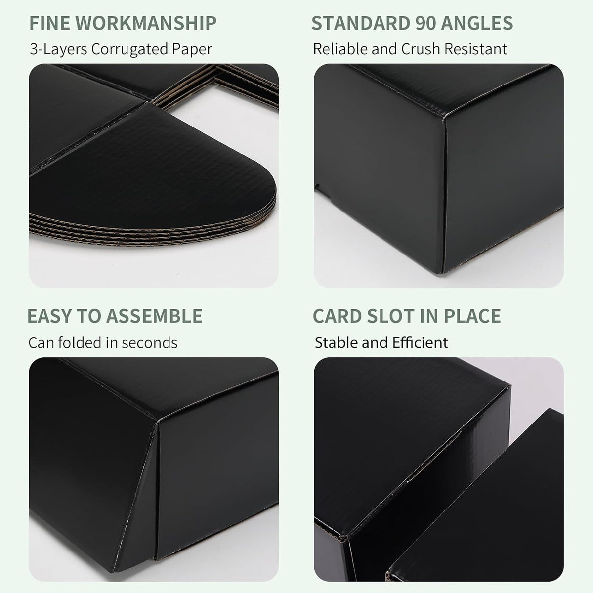 10x7x5 Inch Black Shipping Boxes 20 Pack, Cardboard Mailer Boxes for Small Business Mailing