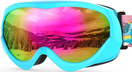 Lollipop Kids Ski Goggles UV Protection Snow Goggles | Anti-Fog Coating, Helmet-Compatible, Adjustable Strap