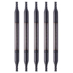 5Pcs 1/16" 4 Flute Solid Carbide Square End Mill, Double End, AlTiN Coated