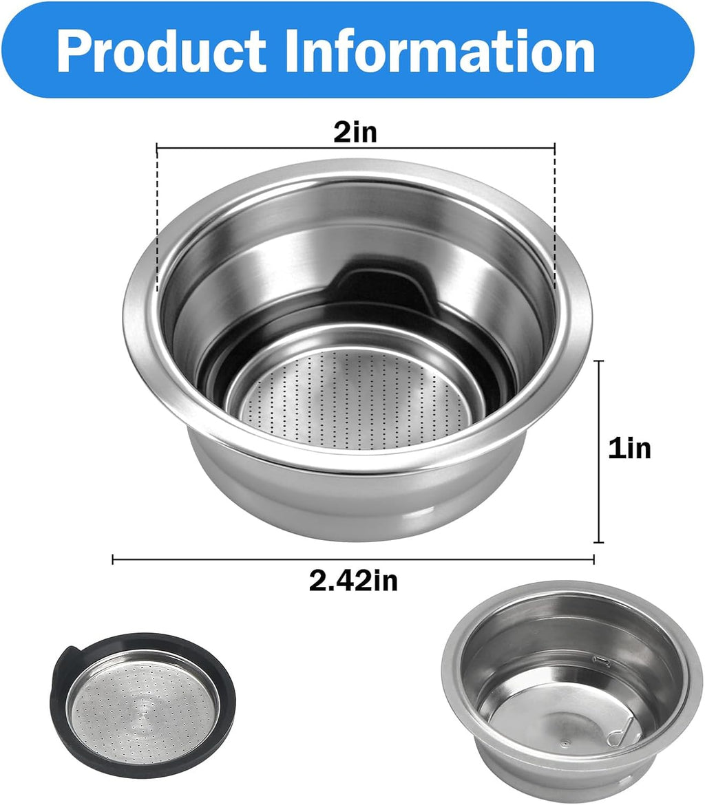 2-Cup Easy Clean Filter 5513281001_SML for DeLonghi Espresso Machines