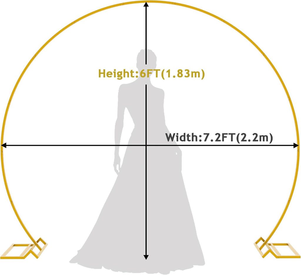 Round Backdrop Stand Gold 7.2ft Circle Arch Large Metal Wedding Arch