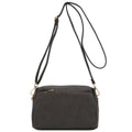 Triple Zip Small Crossbody Bag (Dark Gray)