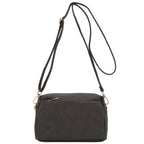 Triple Zip Small Crossbody Bag (Dark Gray)